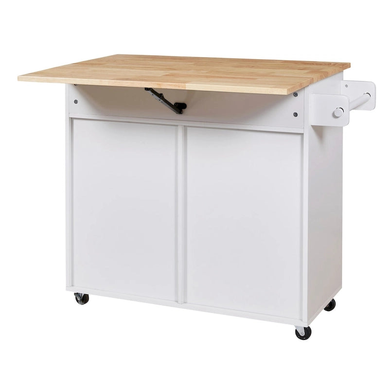 Îlot de cuisine roulant avec séparateur et étagère de rangement interne