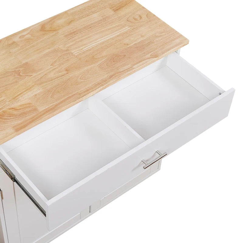 Îlot de cuisine roulant avec séparateur et étagère de rangement interne