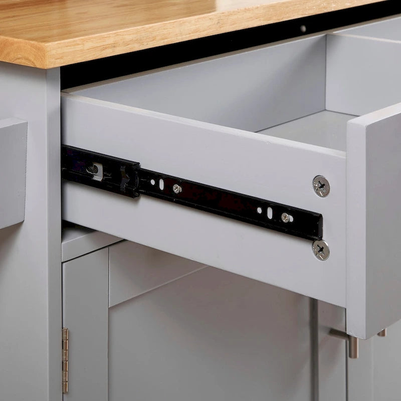 Îlot de cuisine roulant avec séparateur et étagère de rangement interne