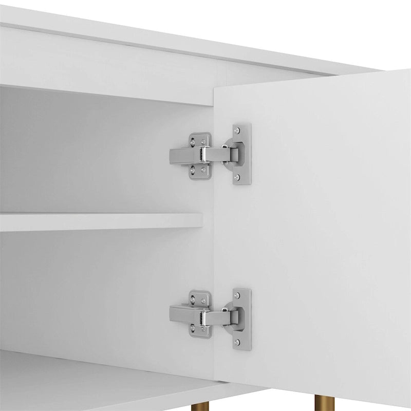 Meuble TV moderne en bois avec 4 portes pour téléviseurs jusqu'à 80 pouces