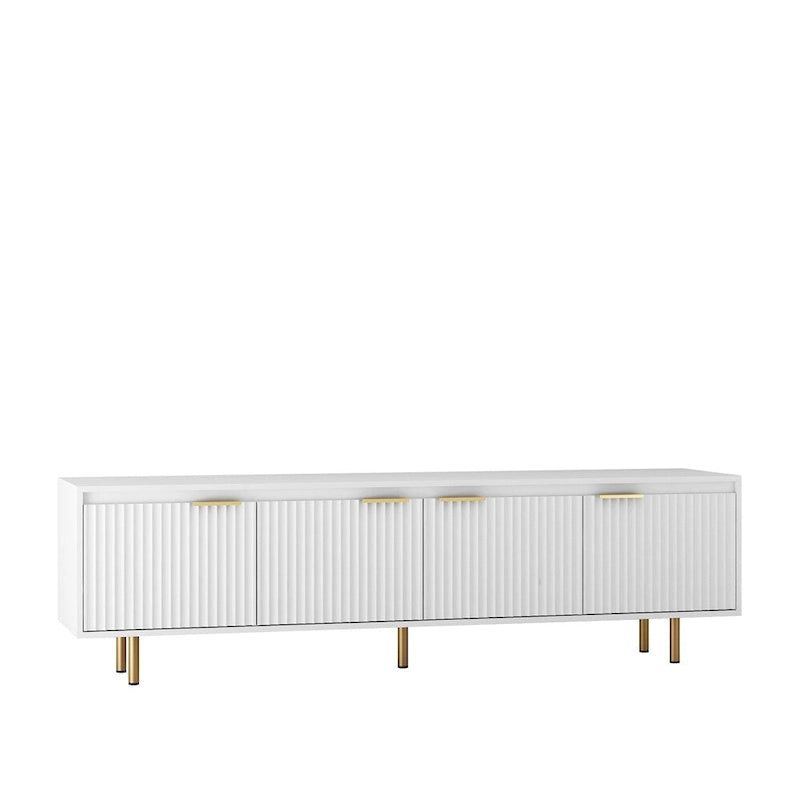 Meuble TV moderne en bois avec 4 portes pour téléviseurs jusqu'à 80 pouces