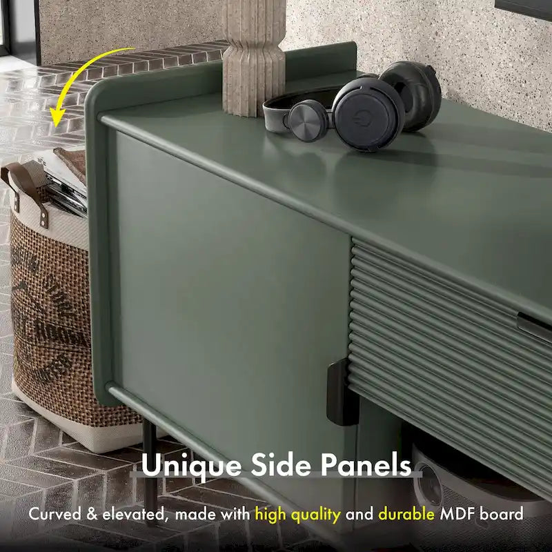 Meuble télé moderne Zaria 60 po de Furniture of America avec armoires de rangement et tiroir central