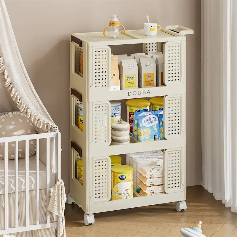 Chariot de rangement de cuisine à 3 niveaux, Organisateur de rangement roulant multifonctionnel