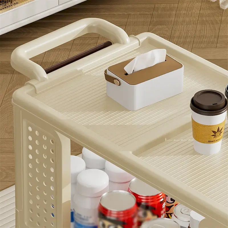 Chariot de rangement de cuisine à 3 niveaux, Organisateur de rangement roulant multifonctionnel
