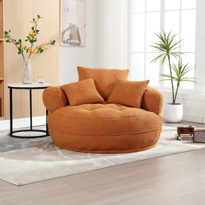 Fauteuil rond paresseux – Blanc/Bleu/Gris/Jaune/Orange/Rose fuchsia/Bleu marine/Vert, siège individuel et deux places
