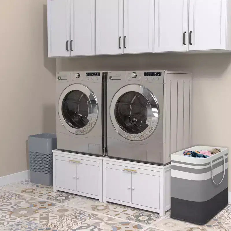 Socle robuste en métal pour lave-linge et sèche-linge noir / blanc – Unité simple, anti-vibration
