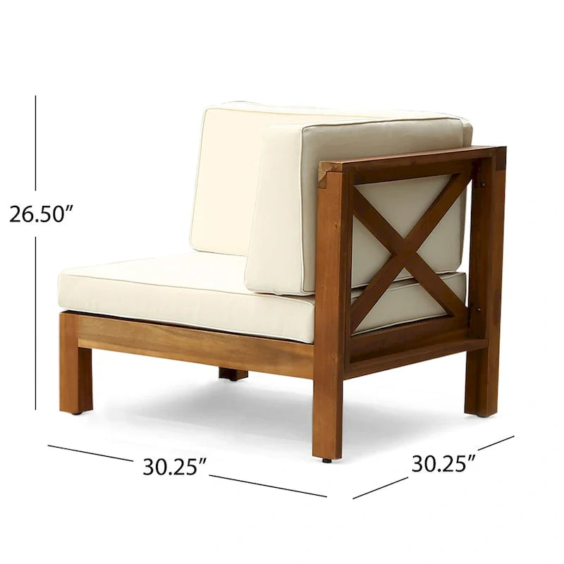 Ensemble de conversation d'extérieur Brava 6 pièces en bois d'acacia par Christopher Knight Home