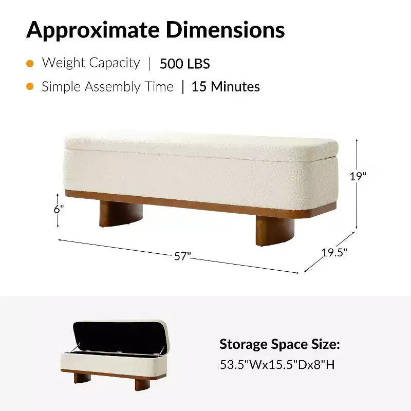 Banc à dessus rabattable Clara Simple Assemble avec cadre en bois massif|HULALA HOME