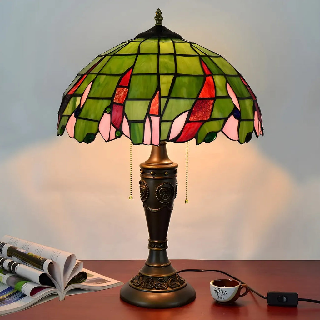 HomeyFad Lampe de table à 2 lumières dôme en verre inoxydable vintage