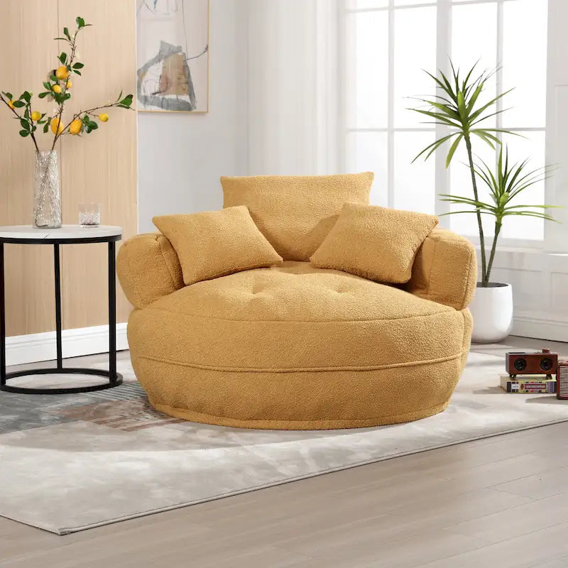 Fauteuil rond paresseux – Blanc/Bleu/Gris/Jaune/Orange/Rose fuchsia/Bleu marine/Vert, siège individuel et deux places