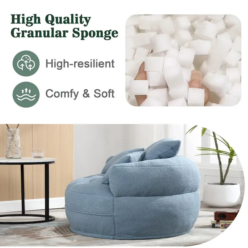 Fauteuil rond paresseux – Blanc/Bleu/Gris/Jaune/Orange/Rose fuchsia/Bleu marine/Vert, siège individuel et deux places