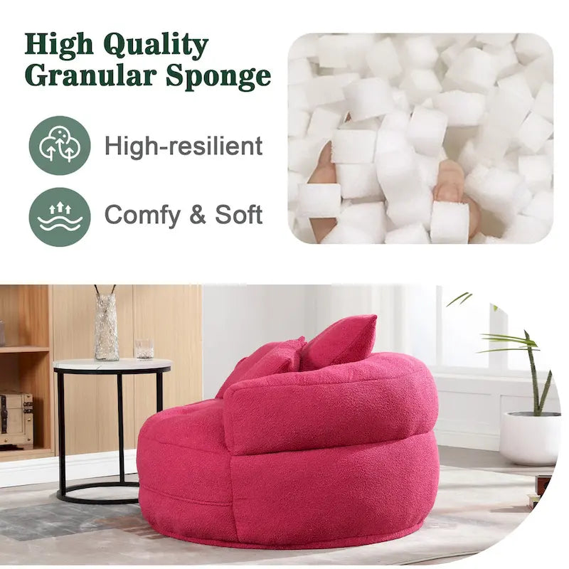 Fauteuil rond paresseux – Blanc/Bleu/Gris/Jaune/Orange/Rose fuchsia/Bleu marine/Vert, siège individuel et deux places
