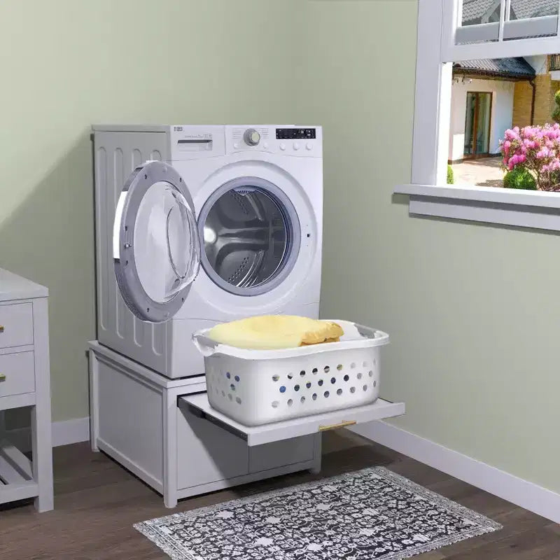 Socle robuste en métal pour lave-linge et sèche-linge noir / blanc – Unité simple, anti-vibration