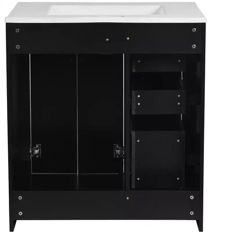 Meuble-lavabo simple de 30 po avec armoire et 3 tiroirs – Noir / Bleu / Vert / Indigo / Blanc