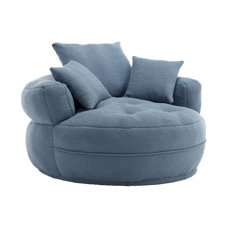 Fauteuil rond paresseux – Blanc/Bleu/Gris/Jaune/Orange/Rose fuchsia/Bleu marine/Vert, siège individuel et deux places